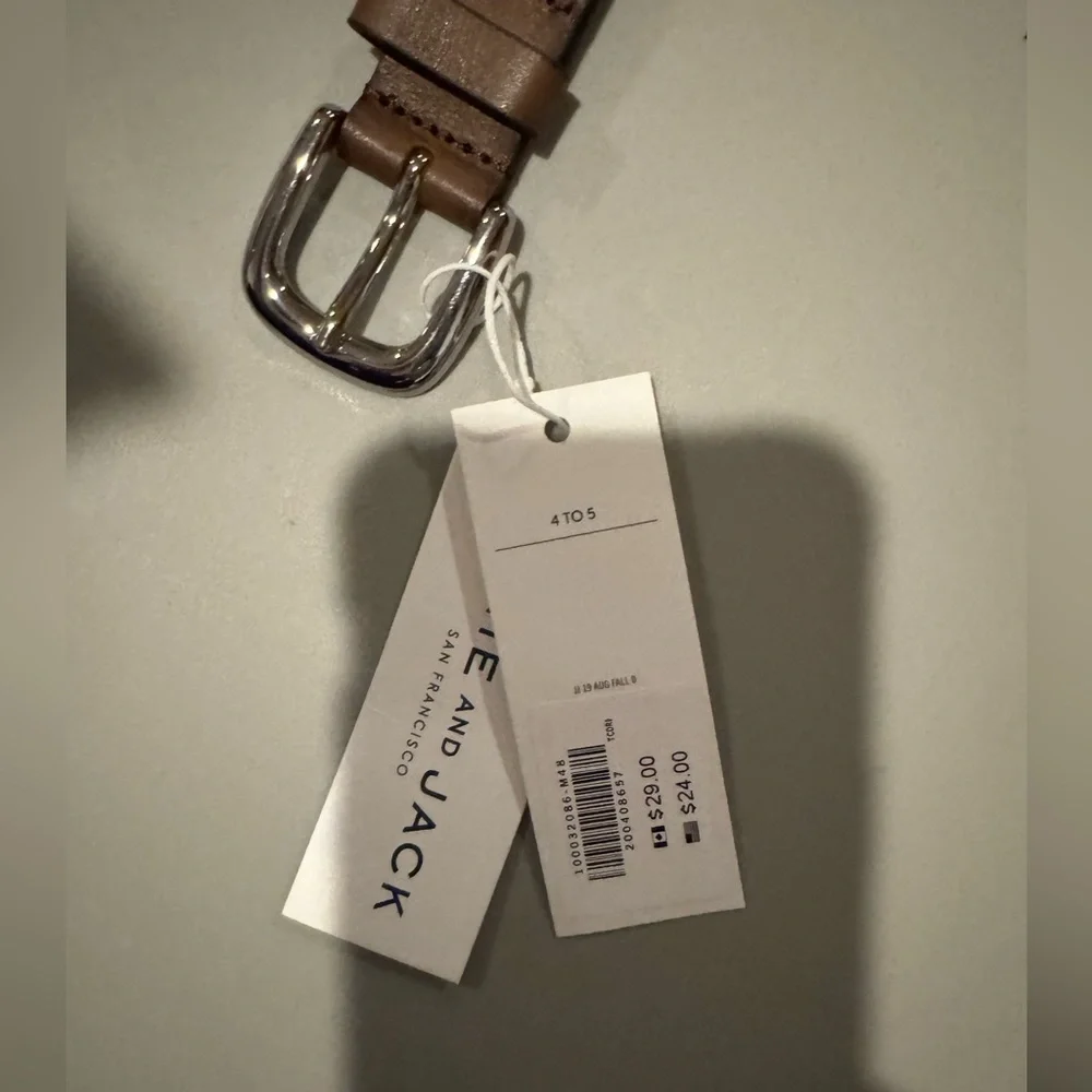 NWT Janie and Jack Boys Classic Striped Belt Genuine Leather Trim Classic Preppy